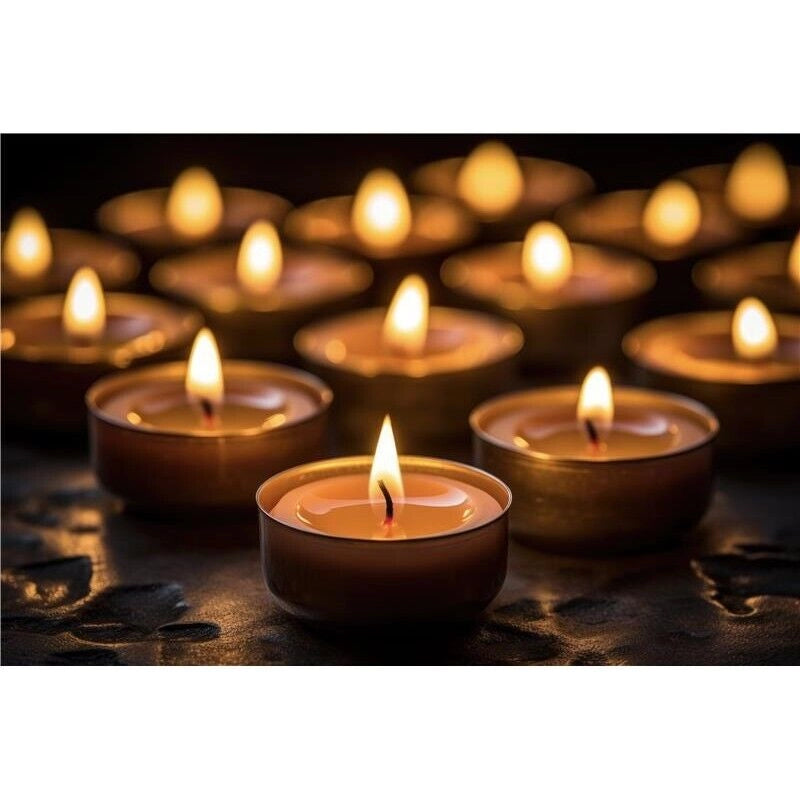MAURY'S CANDELINE TEA LIGHT 30 PZ GIALLE CON OLIO DI CITRONELLA E BASE IN METALLO