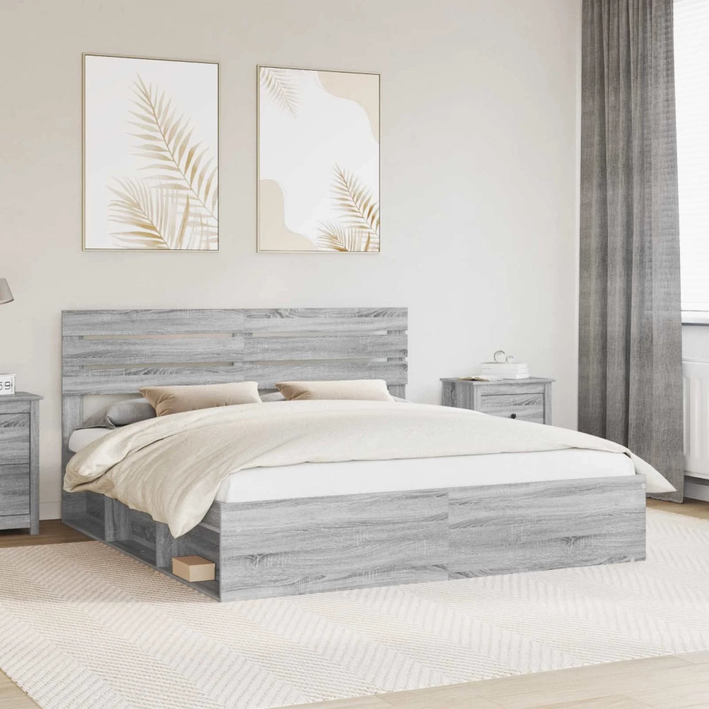 Struttura del letto Grigio Sonoma 180 x 200 cm Pino massello 3411388