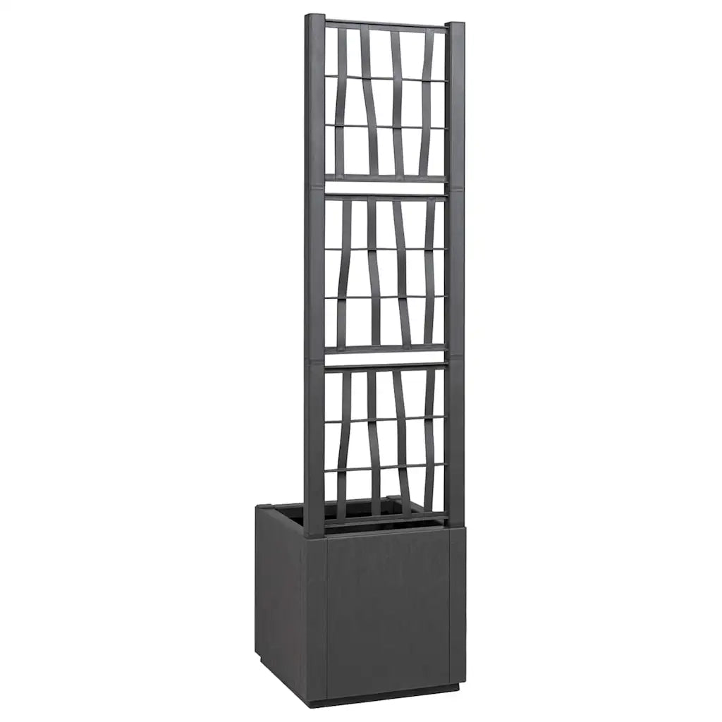 Vaso da giardino-Fioriera da Esterno-Contenitore per Piante Antracite 36 x 36 x 140 cm Polipropilene