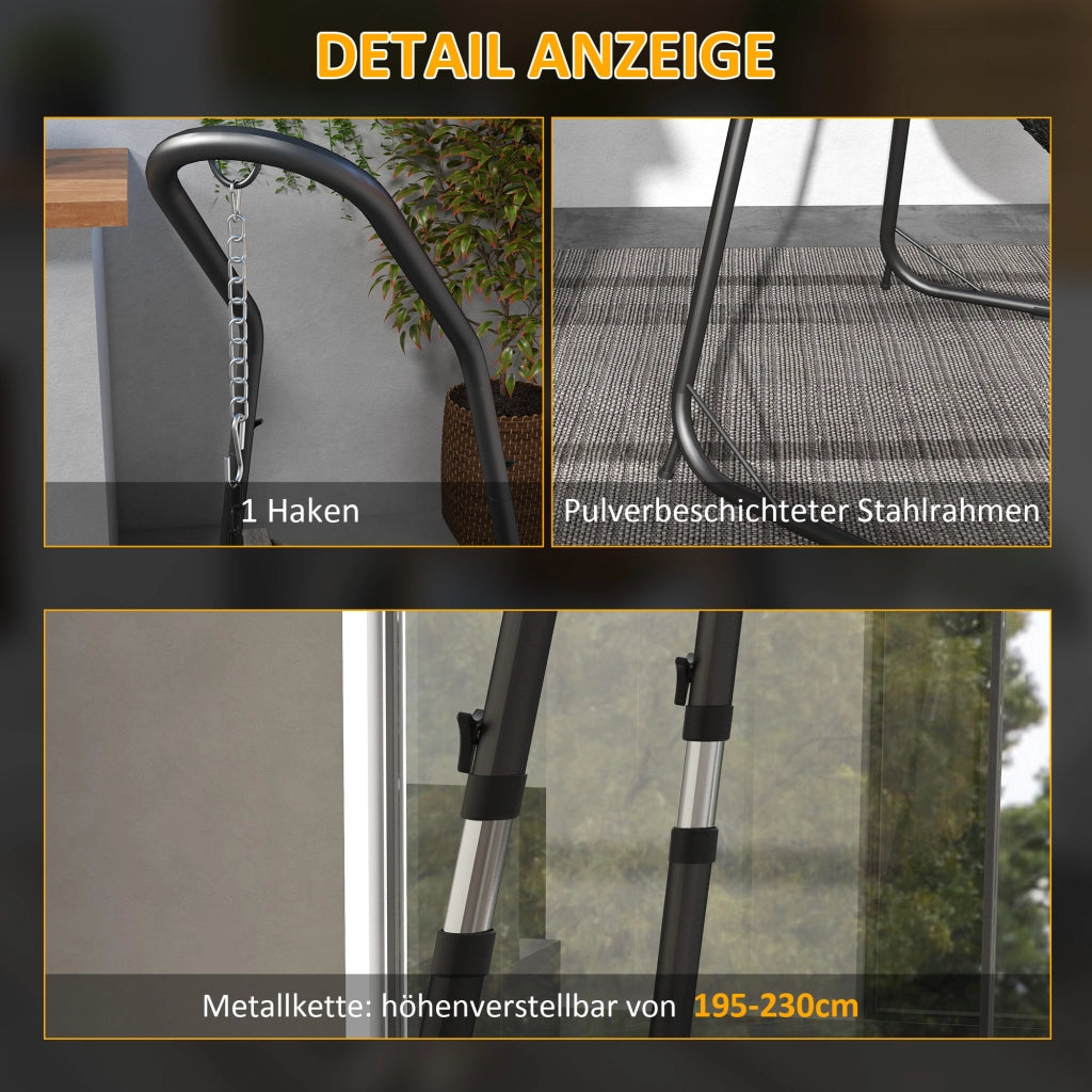 Supporto per Amaca ¨C Zephmum ¨C Nero 133x116x195/230 cm