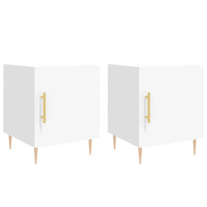 Comodini 2 pz Bianchi 40x40x50 cm in Legno Multistrato 827533