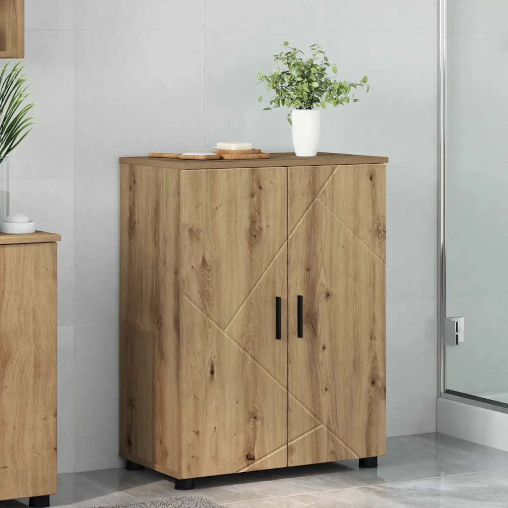 Mobile da Bagno con porta Rovere artigianale 60 x 35 x 80 cm 883313