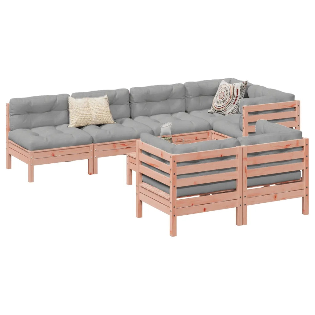 Set Divani da Giardino 8 pz con Cuscini Massello Abete Douglas 3299351