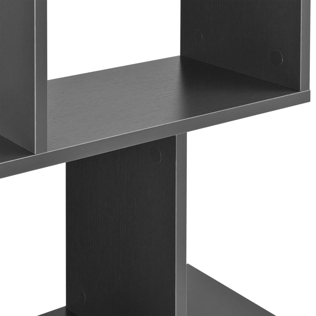 Libreria per soggiorno mobile contenitore con più ripiani MDF rivestito in melaminico 130 cm grigio scuro 03_0001074