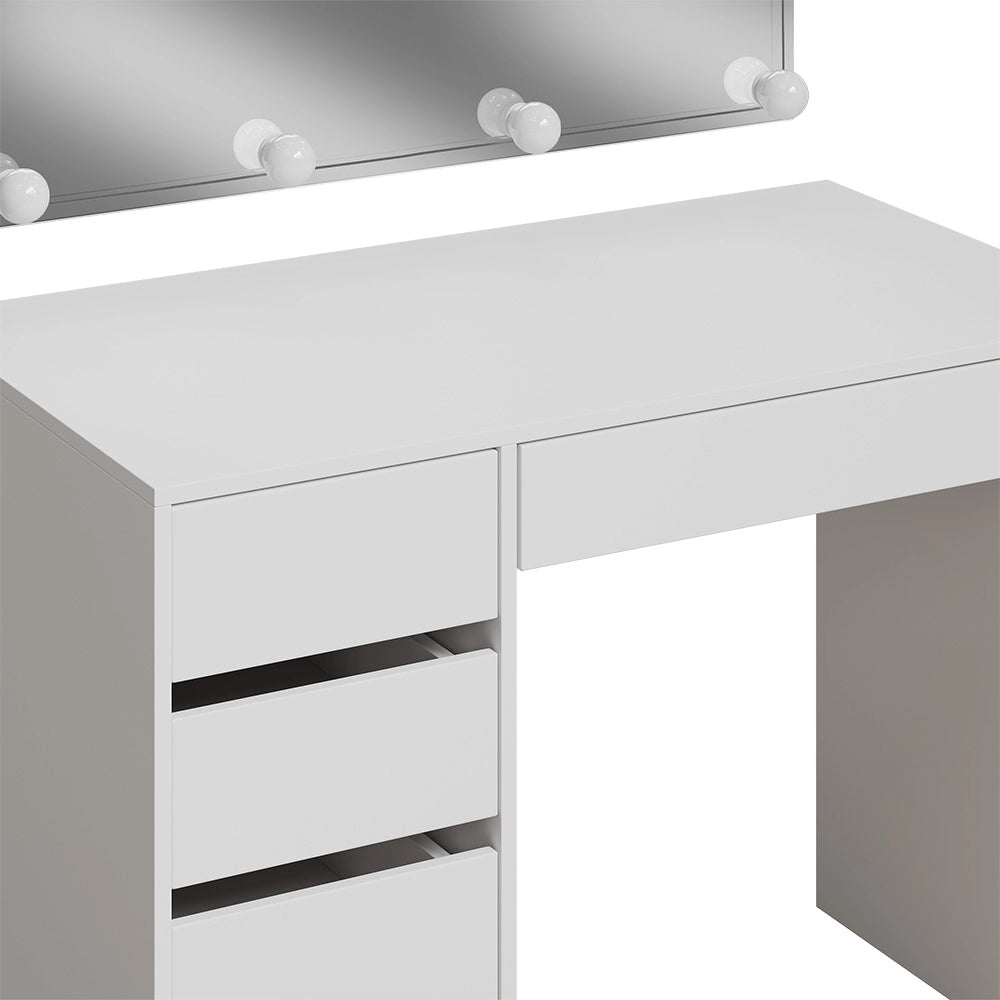 Vicco Tavolo da toilette Bianco 100 cm con illuminazione a LED