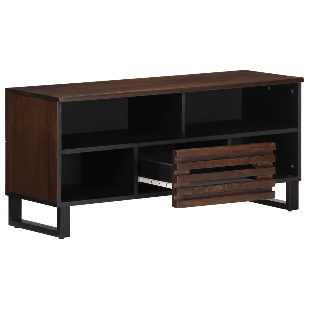 Mobile Porta TV Marrone 100x34x46 cm in Legno di Mango
