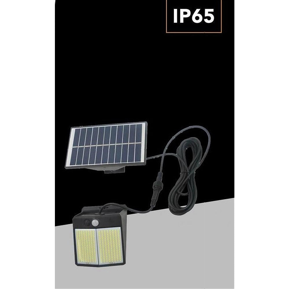 Trade Shop - Applique Faretto Solare Da Esterno Con Pannello Sensore Luce 6500k Ip65 Sw2012-f -