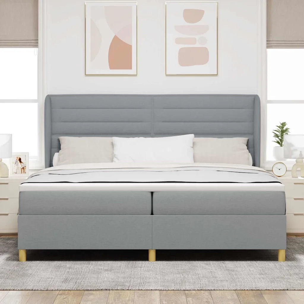 Letto a molle con materasso Grigio chiaro 200 x 200 cm Tessuto 3340711