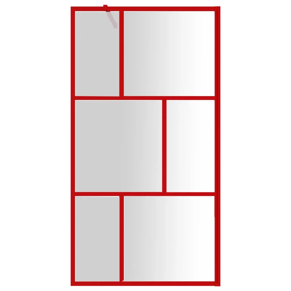 Parete per Doccia Walk-in Vetro Trasparente ESG 115x195cm Rossa 154958