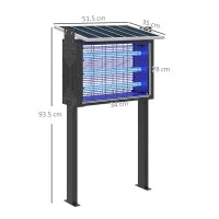Lampada Antizanzare per Esterno a Energia Solare con 60 LED e Rete di Protezione, Nero