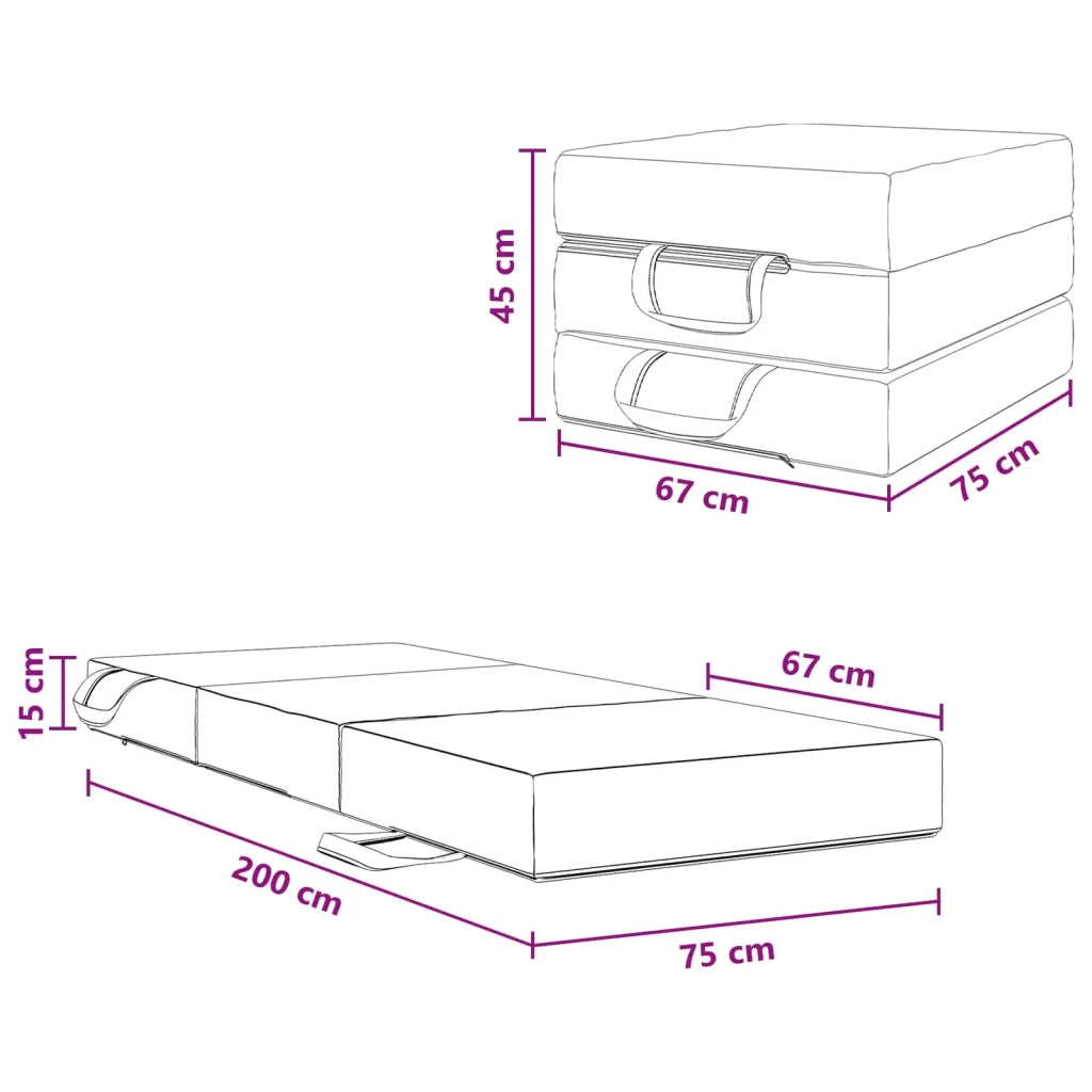 Divano Letto Pieghevole 75 x 67 x 45 cm Rosa