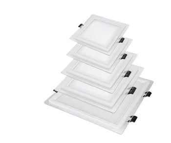 FARETTO LED PANNELLO 9 WATT INCASSO A MOLLA QUADRATO VETRO 3 COLORI