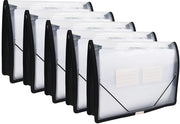 Documentenorganizzatore estensibile con coperchio e chiusura a strappo, contenitore documenti trasparente impermeabile, espansione 7 cm, formato A4, organizzazione, pacchetto da 5 unità