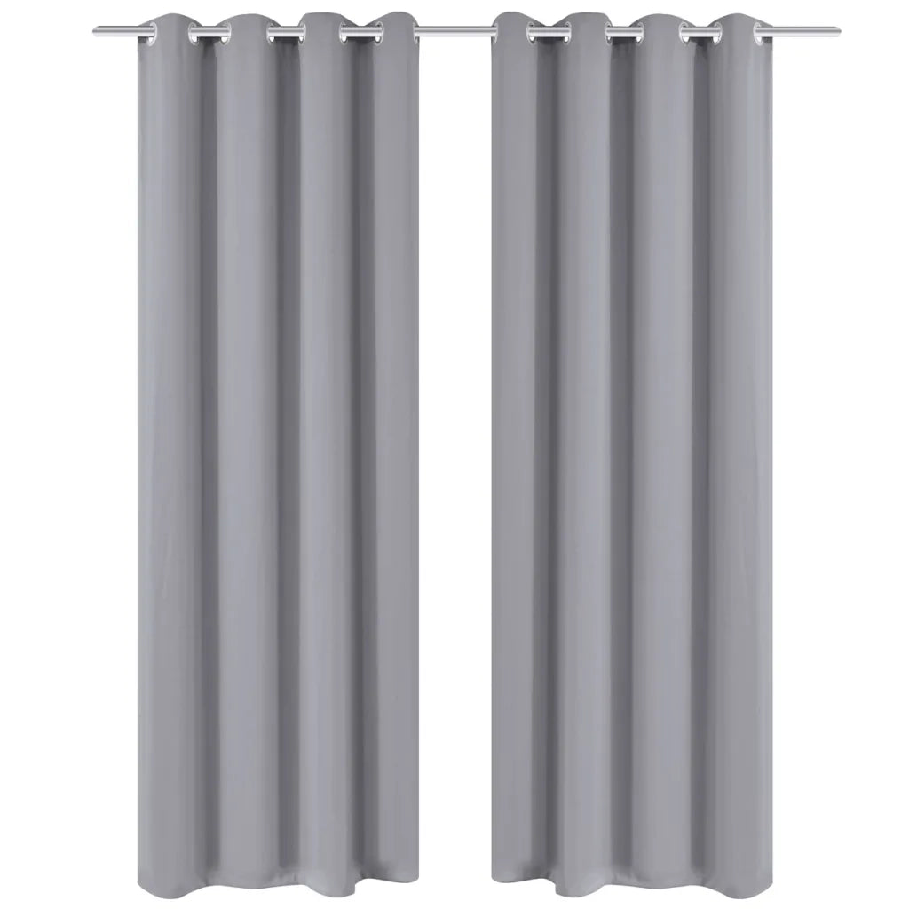 Tenda Oscurante con Occhielli in Metallo 270x245 cm Grigia