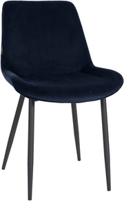 Sedia da pranzo Victoria Velvet Cover blu