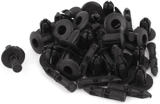 Pannelli di finitura in plastica nera 7mm, clip di fissaggio a chiodino, 25 pezzi