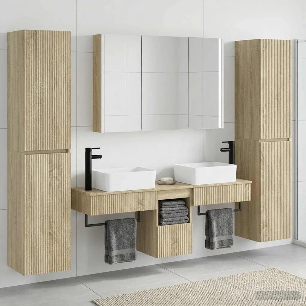 Set di mobili per il bagno 6 pcs Rovere Sonoma 3407201