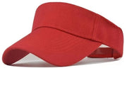 Ombrellone sportivo da sole con copertura in cotone, cappello da sole pieghevole per uomo e donna - rosso