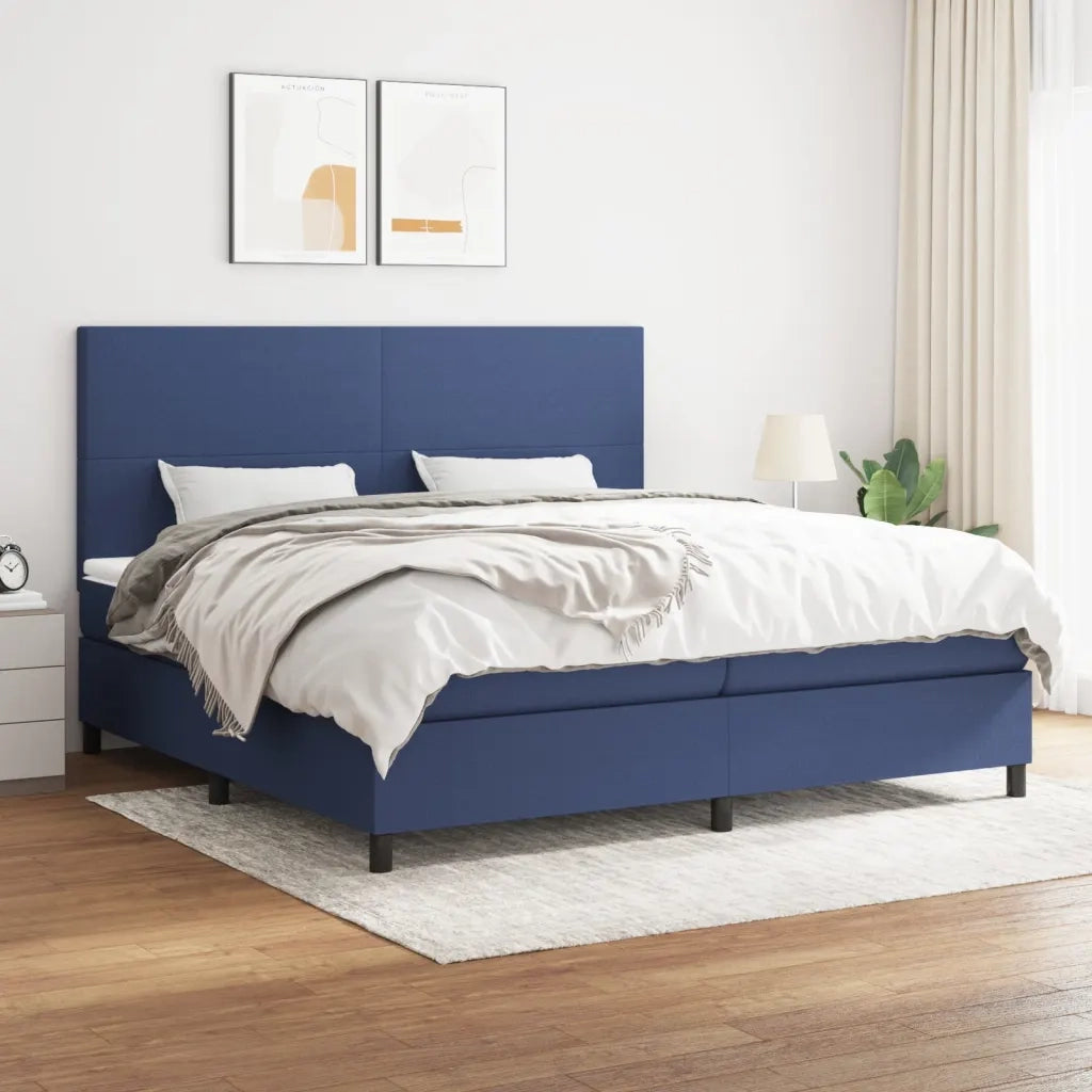 Giroletto a Molle con Materasso Blu 200x200 cm in Tessuto cod mxl 59029