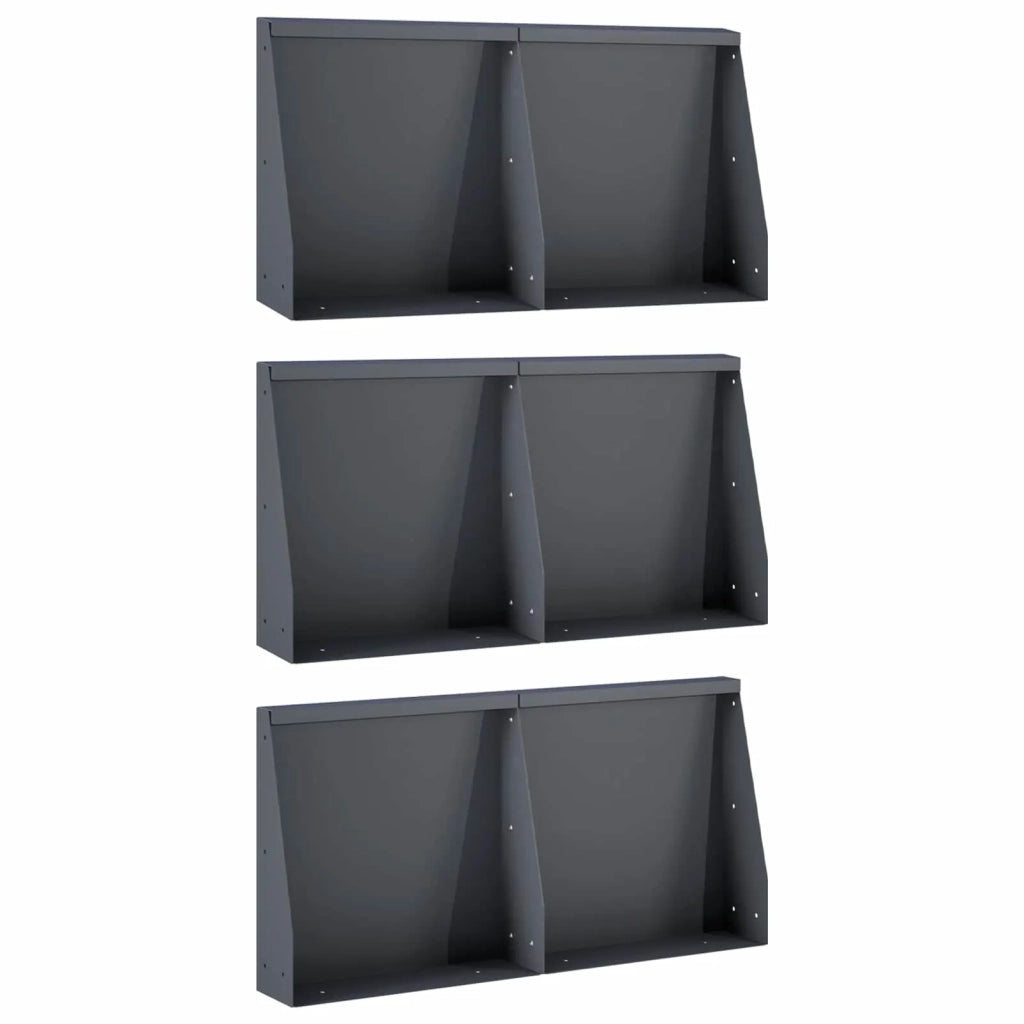Muro di contenimento 6 pz 40 x 12 x 30 cm Acciaio Antracite 3449137