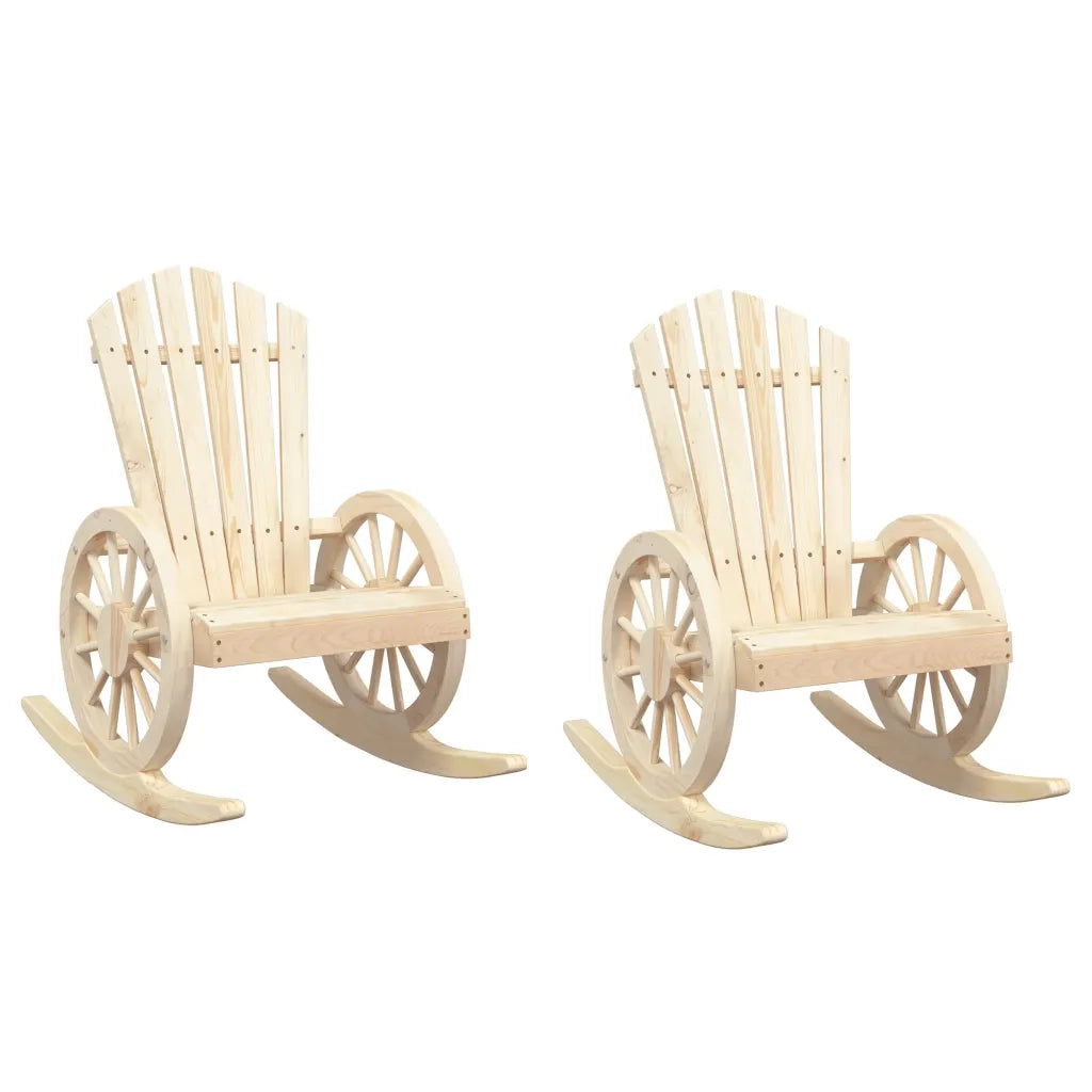 Sedie a Dondolo Adirondack 2 pz in Legno Massello di Abete 3207119