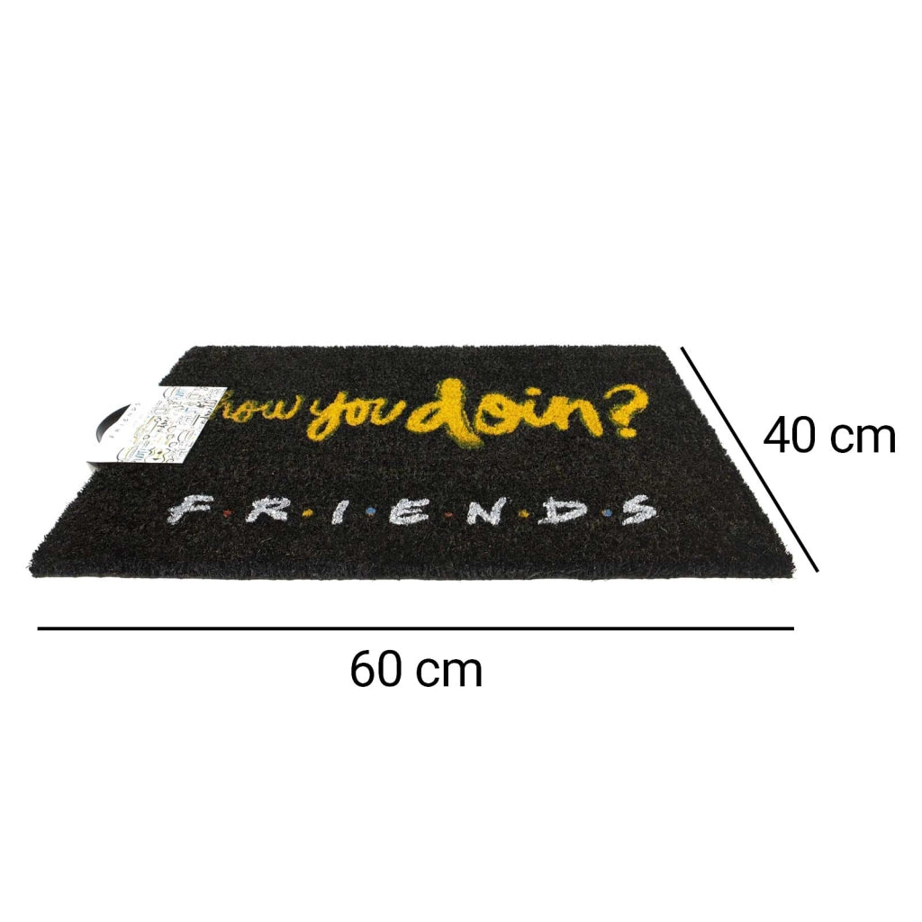 Tappetino con Motivo How You Doin? 40x60cm Antiscivolo Nero / Giallo Friends