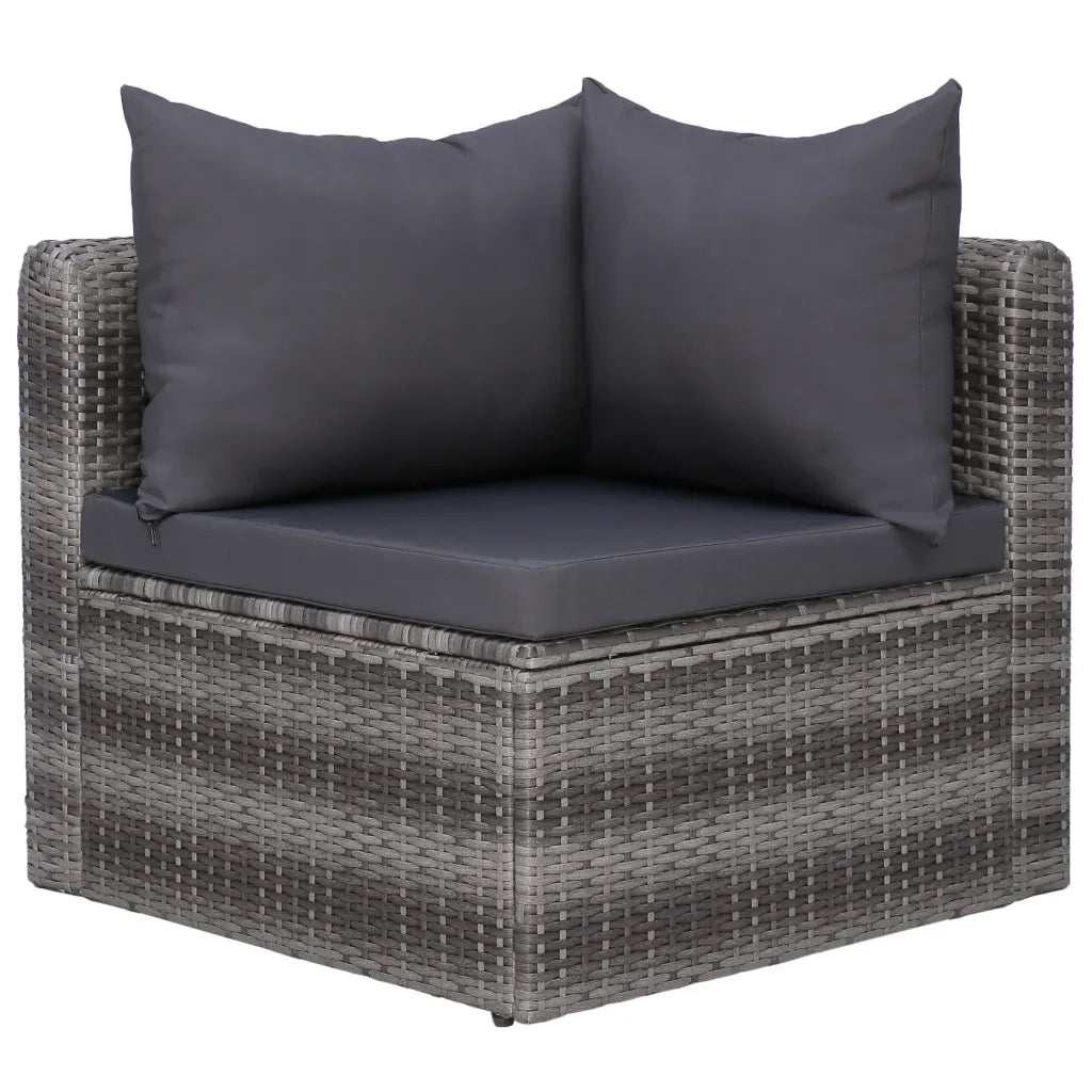 Set Divani da Giardino 9 pz con Cuscini in Polyrattan Grigio cod mxl 44480
