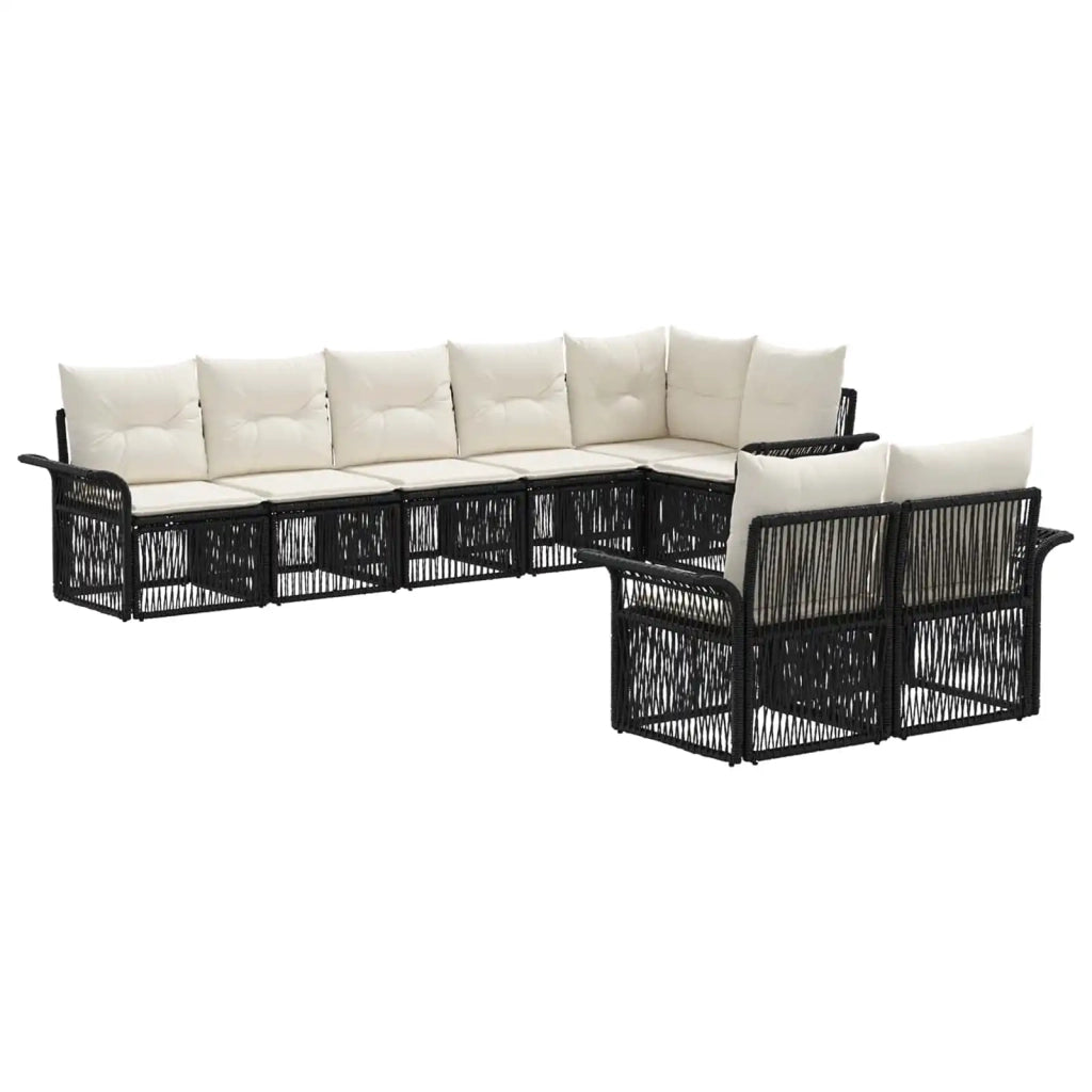 Set Divano da Giardino 8 pcs Nero polyrattan 3434890