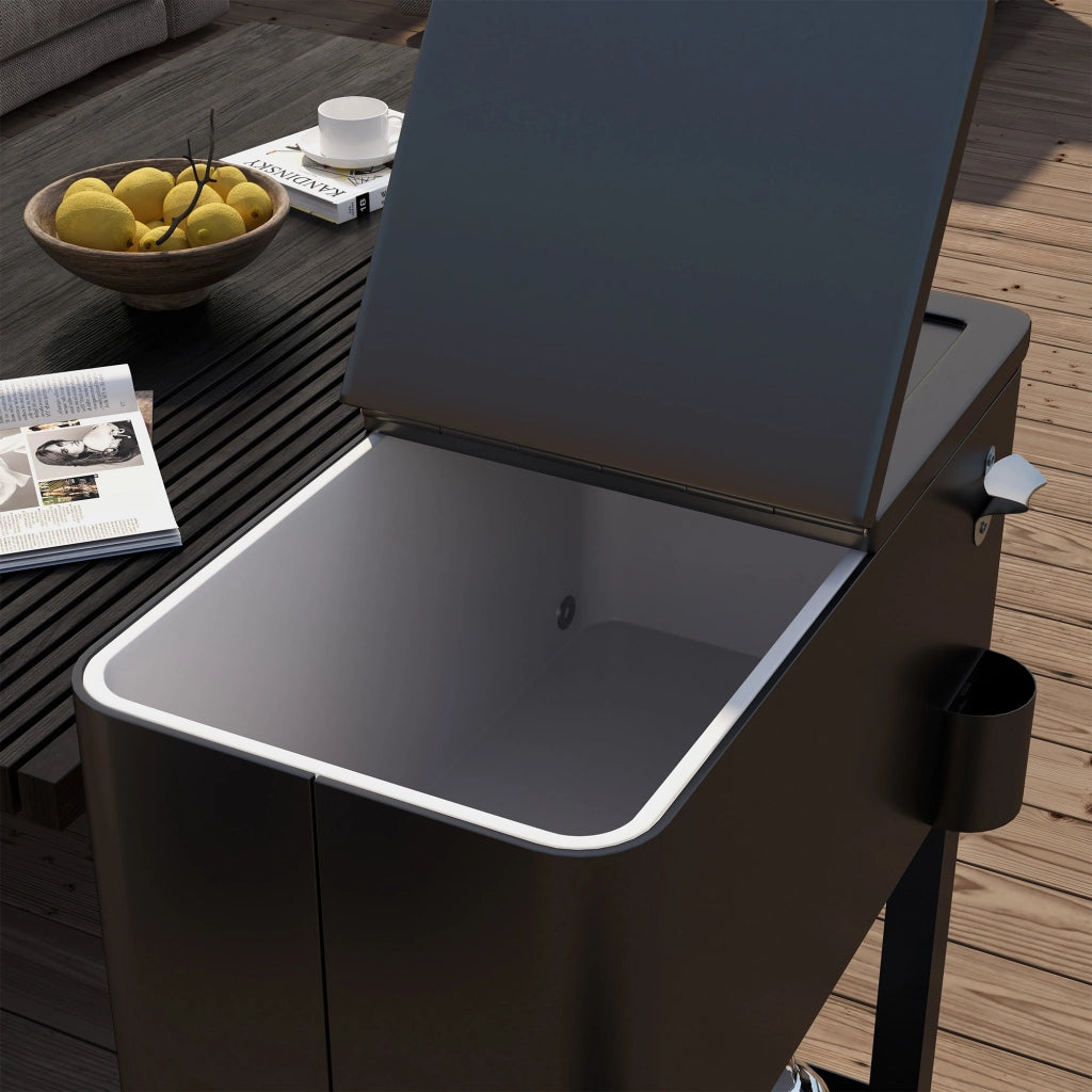 Carrello Bar con Ruote Apribottiglie 56L ¨C Xylo ¨C Nero 67x35x80 cm