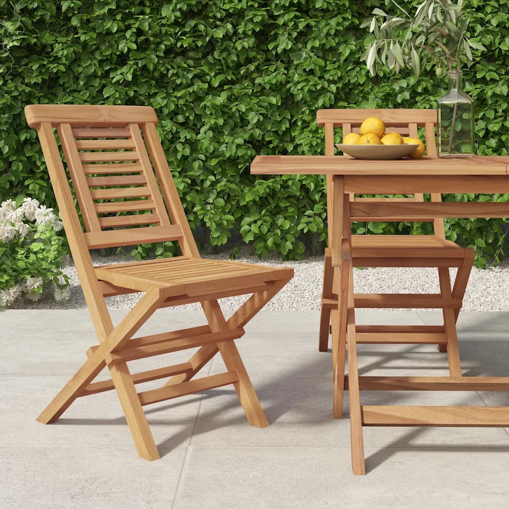 Sedie da Giardino Pieghevole 2pz 47x63x90cm Legno Massello Teakcod mxl 79438
