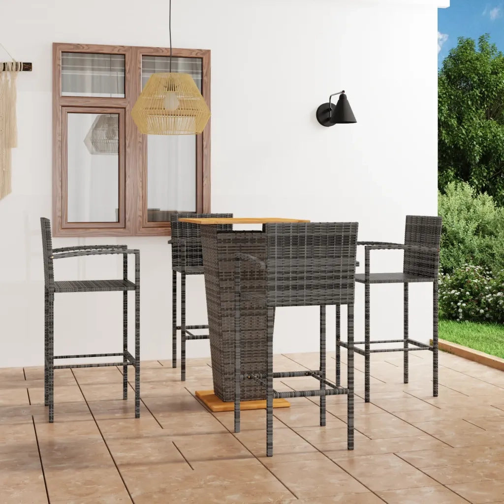 Set Bar da Giardino 5 pz Grigio 3064867