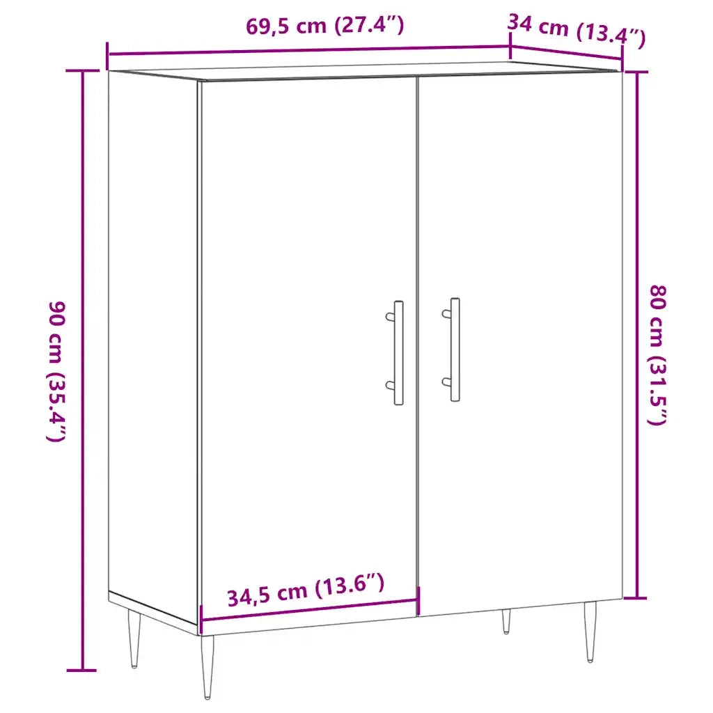 Credenza Legno Antico 69,5x34x90 cm in Legno Multistrato 857175
