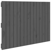Testiera | Testata da Parete Grigia 95,5x3x60cm in Legno Massello di Pino