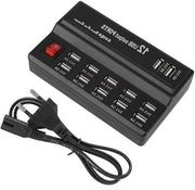Pannello di ricarica USB a 12 porte per ricarica rapida e sicura - 5V 10A - Cassa di presa USB (220V-EU)
