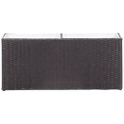 Letto Rialzato da Giardino 2 Vasi 90x20x40 cm Polyrattan Nero