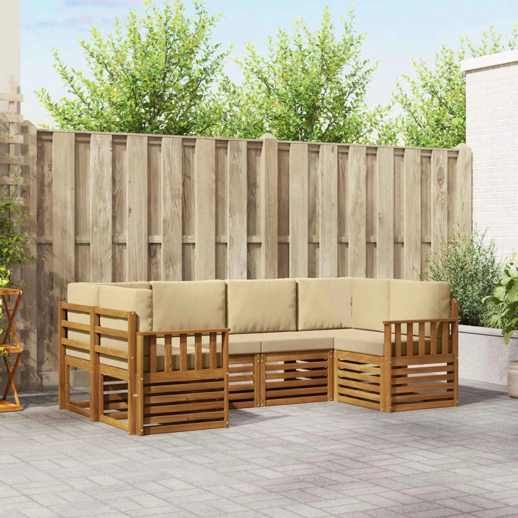 Set divano sezionale 6 pcs Naturale Legno di Acacia Massello 3375363