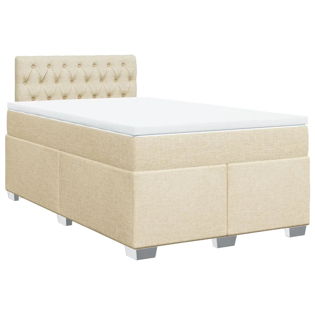 Giroletto a Molle con Materasso Crema 120x190 cm in Tessuto