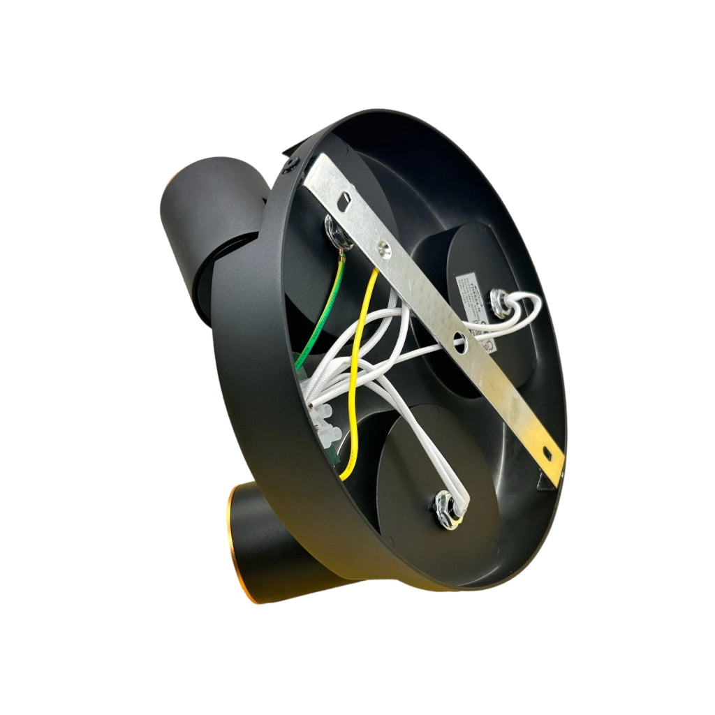 Plafoniera lampada da soffitto Rotonda Nero e Oro faretto direzionabile e attacco per lampade GU10 ad 3 diffusorI