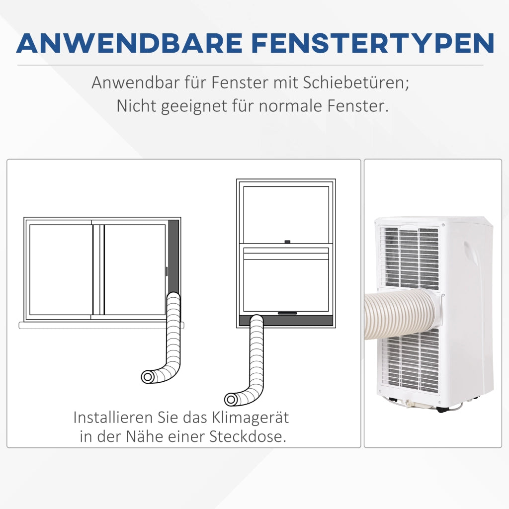 Condizionatore Portatile 3 in 1 ¨C zephmum ¨C Bianco, 9000 BTU, Telecomando