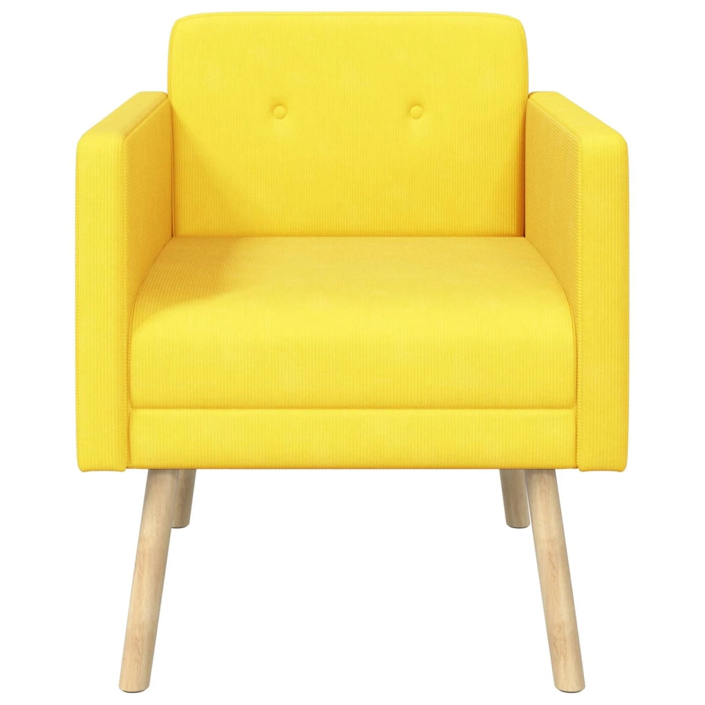 Sedia d'accento Giallo Chiaro Tessuto in velluto a coste 42044814