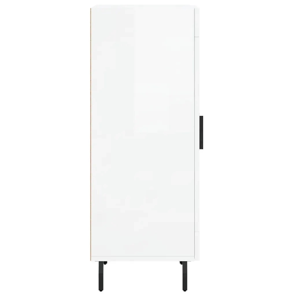Credenza Bianco Lucido 34,5x34x90 cm in Legno Multistrato 828814