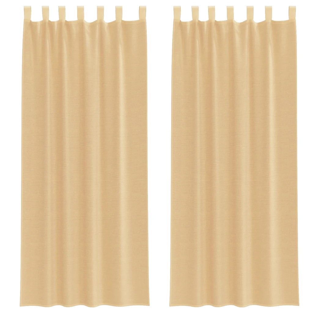 Tende in Voile con Tasche per Aste 2 pz Sabbia 4102220