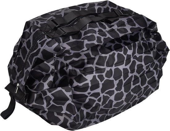 Borsa da Spesa Oxford Tela Reciclabile Pieghevole Borsa a Spalla Stile Alto Capacità Higienica Impermeabile Tote (9 * 9 * 7cm - Tigre Nero)