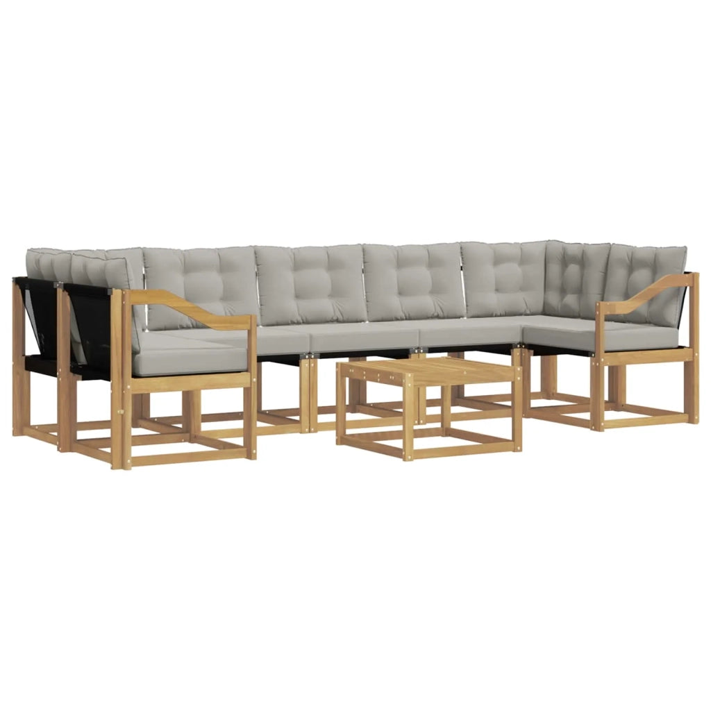 Set di divani da esterno 8 pcs Bianco e Grigio Chiaro 3389317