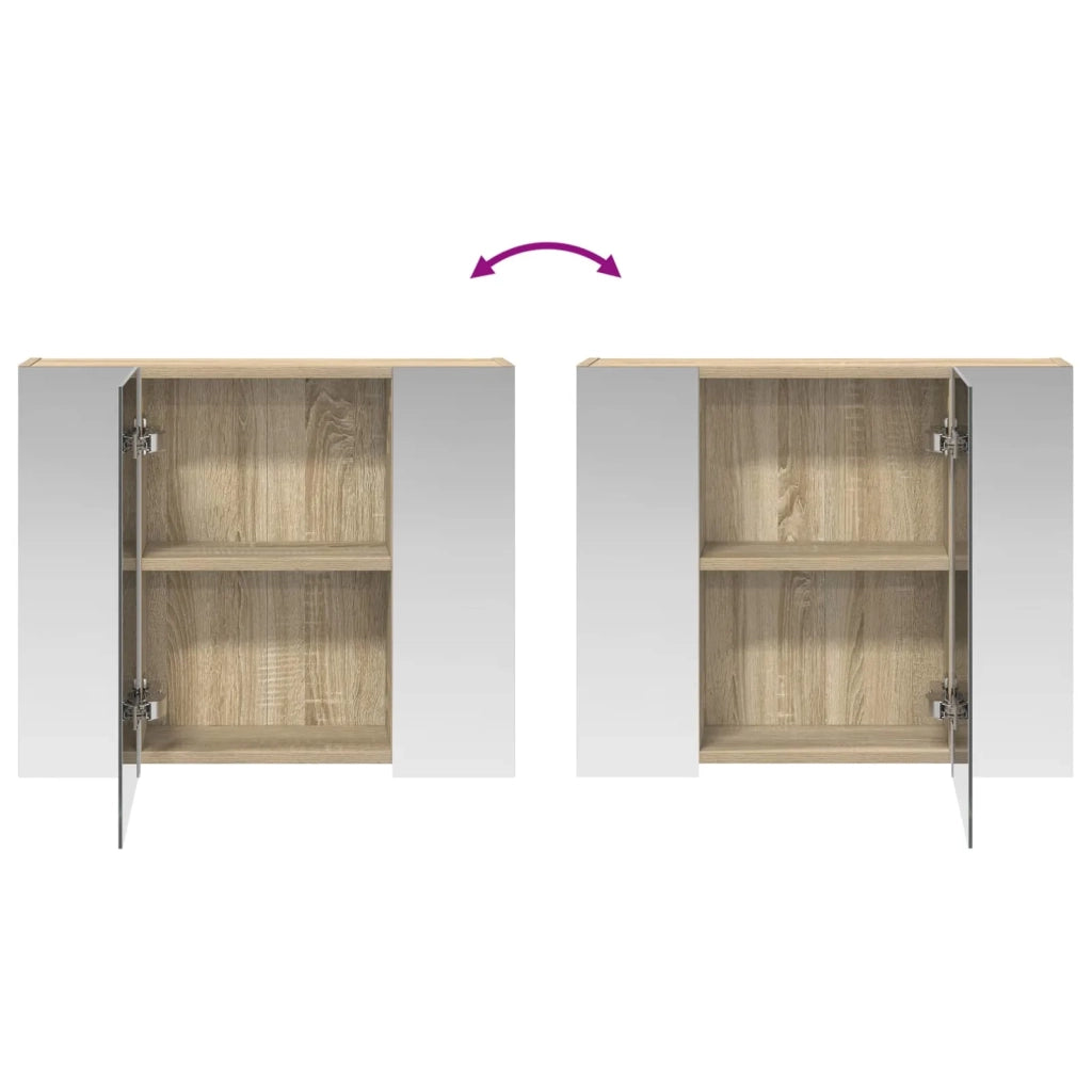 Mobiletto per specchio da bagno Rovere Sonoma 60 x 14,5 x 50 cm