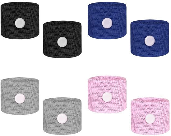 Bracciali contro la Nausea - Basi di Pressione Acupresso - Cinture Kinetose - Alleviamento del Mal di Testa - 4 Paia - Medicina Tradizionale Cinese - Cinture contro la Mal di Mar - 

Modello: Kinetose Polsband 
Codice: 123456