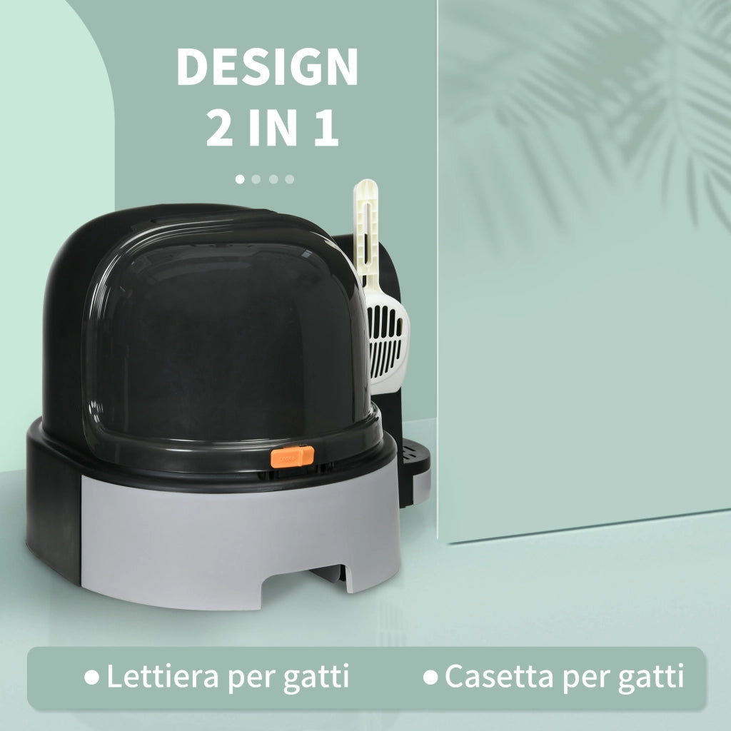 Lettiera per Gatti Chiusa ¨C zephmum ¨C Grigio Scuro 52x60x42 cm