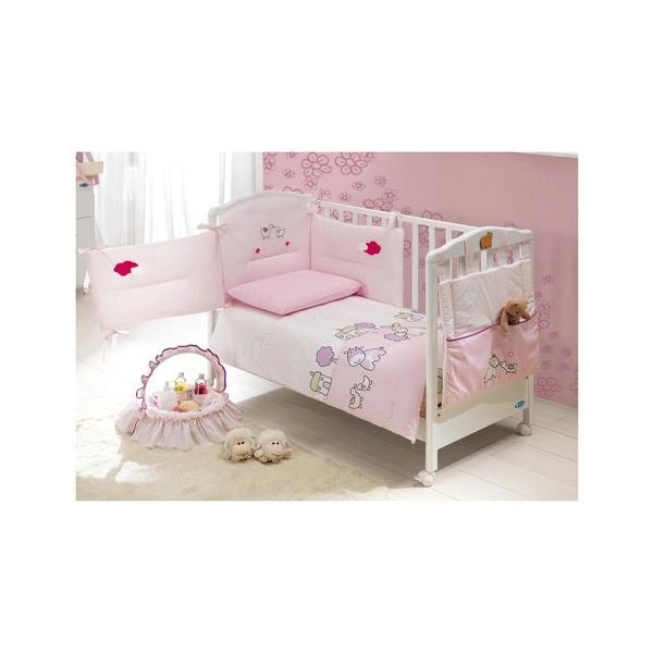 Piumone lettino italbaby 120 0000 121 fattoria set 4 pezzi pony rosa