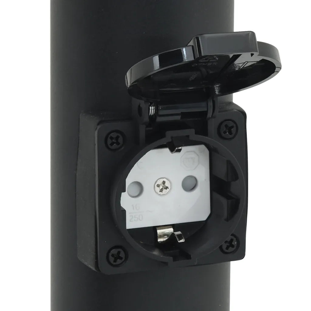 Lampada a paletto con presa elettrica 50 cm Acciaio Inox IP44 4006035
