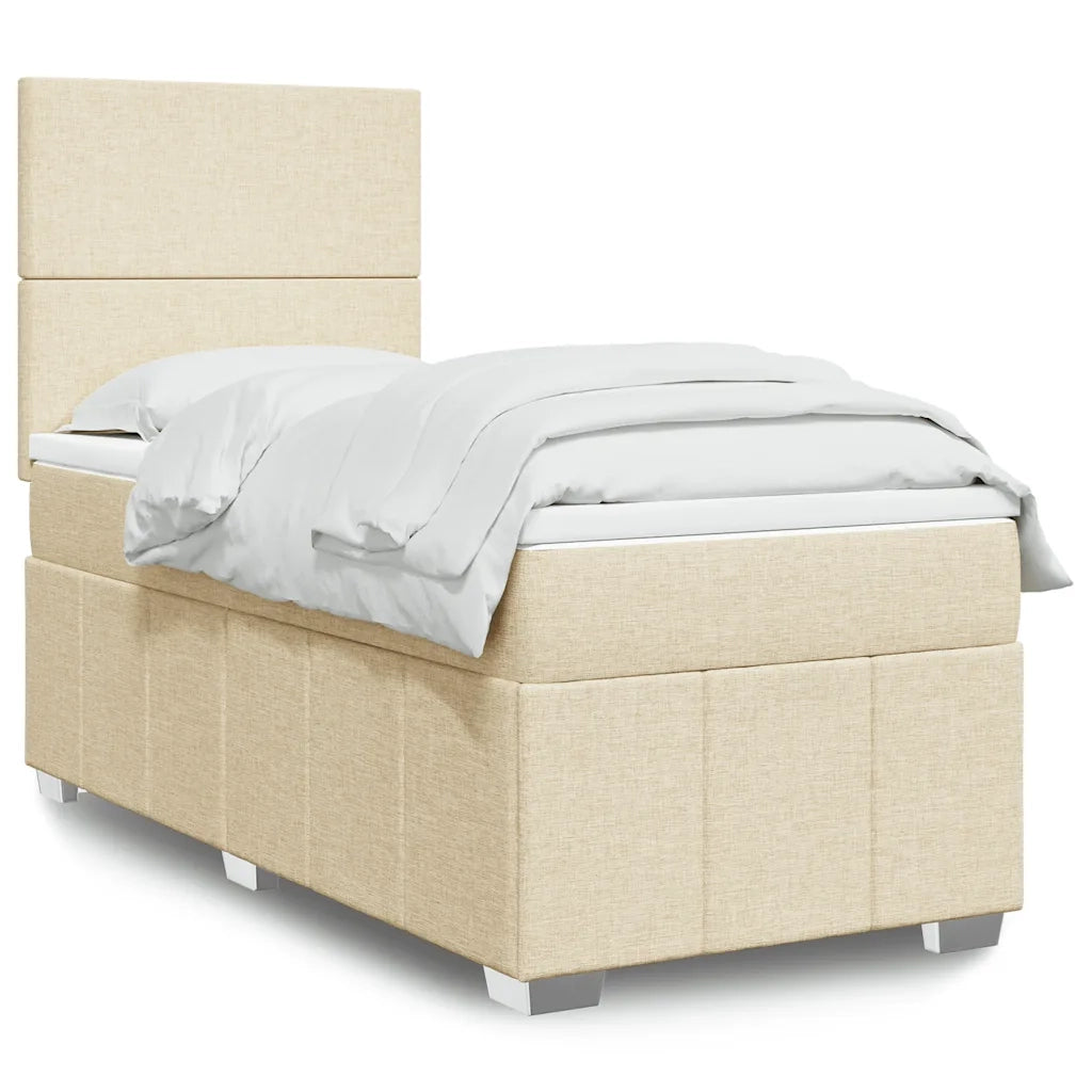 Giroletto a Molle con Materasso Crema 90x190 cm in Tessuto 3293821